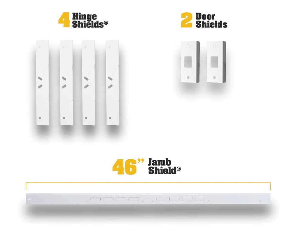 [EZA-DDR-10000] Door Armor Double Door Reinforcement Security Kit Without Night Lock (White)