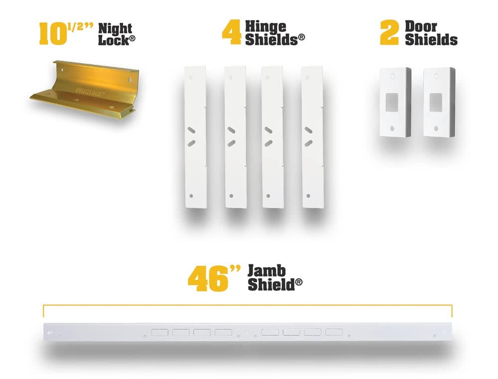 Door Armor Double Door Security Kit with Night Lock System
